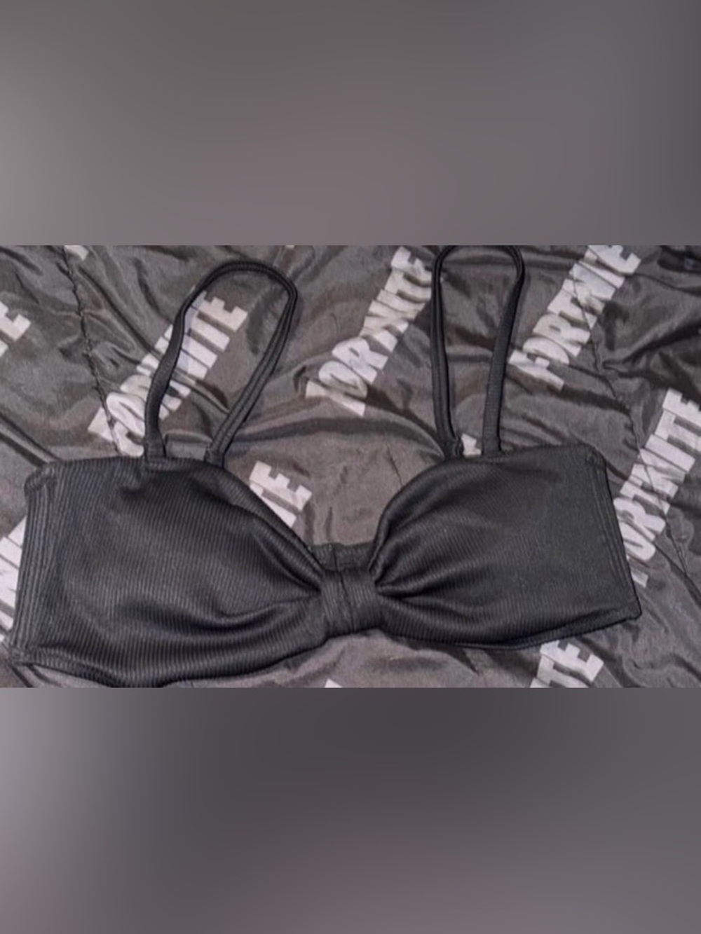 Old Navy Black Ribbed Bikini Top